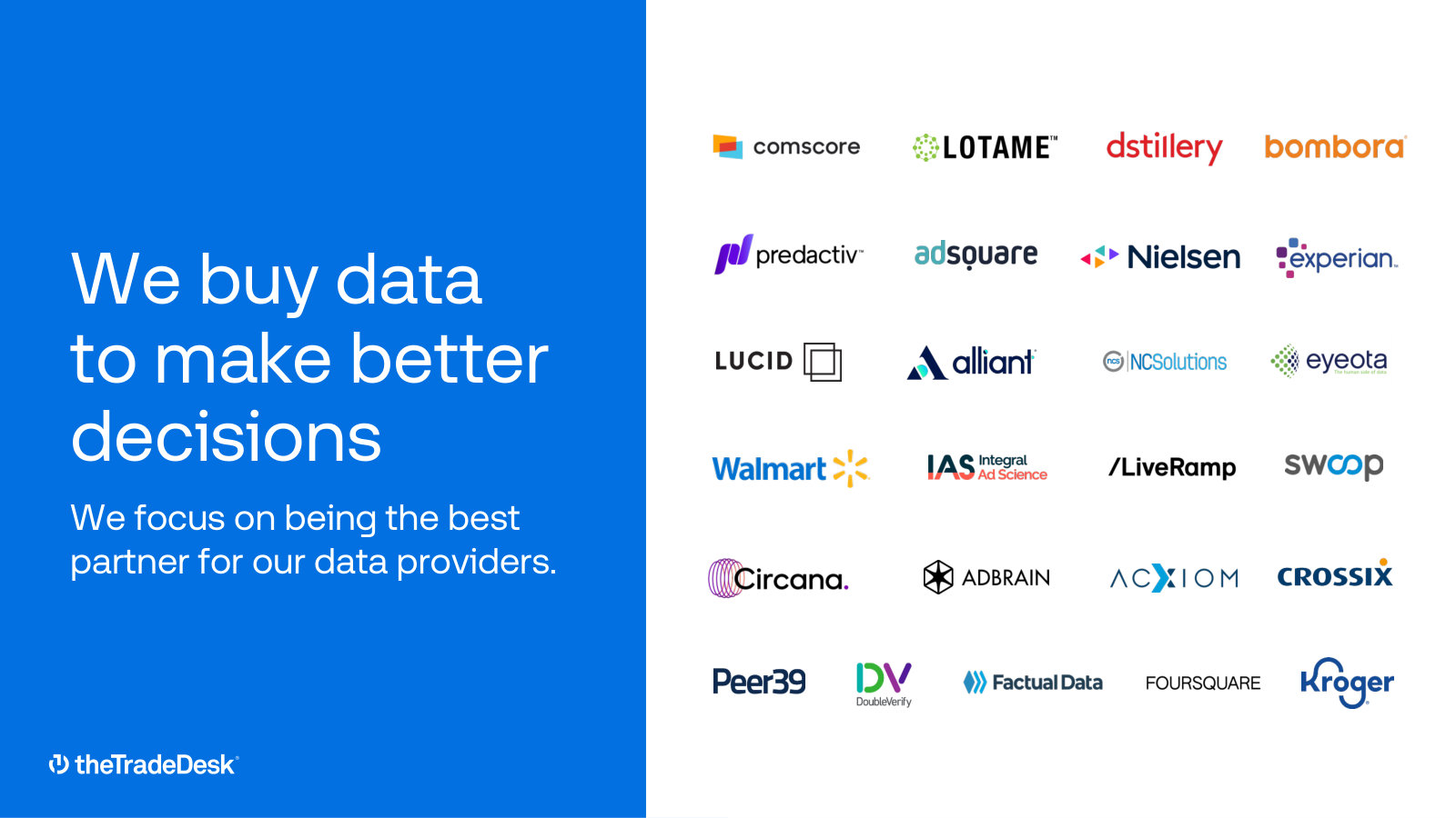 The third-party data marketplace — the measurement and audience providers advertisers plug in to target and verify.
